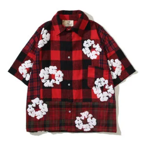 Denim Tears Cotton Wreath Shirt “Red Plaid Patchwork”