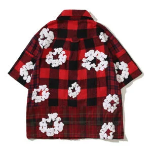 Denim Tears Cotton Wreath Shirt “Red Plaid Patchwork”