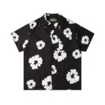 Denim Tears Cotton Wreath Short Sleeve Shirt Black Resort Core