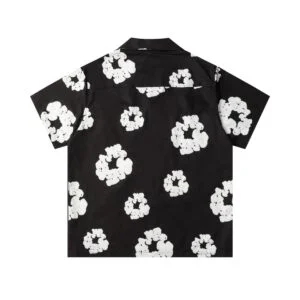 Denim Tears Cotton Wreath Short Sleeve Shirt Black Resort Core