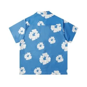 Denim Tears Cotton Wreath Short Sleeve Shirt Blue Coastal Edition
