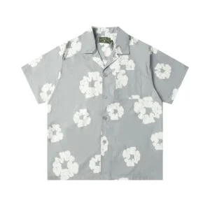 Denim Tears Cotton Wreath Short Sleeve Shirt Grey Minimal Tone
