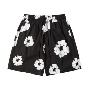 Denim Tears Cotton Wreath Shorts Black Core Contrast