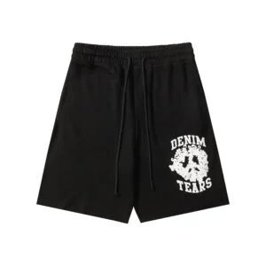 Denim Tears Cotton Wreath Shorts Black Core Logo