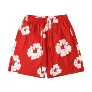 Denim Tears Cotton Wreath Shorts Red Bold Summer