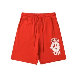 Denim Tears Cotton Wreath Shorts Red Statement Logo