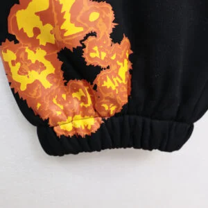 Denim Tears Cotton Wreath Sweatpants Black Flame Print