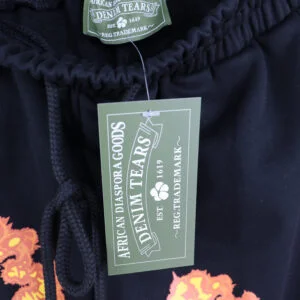 Denim Tears Cotton Wreath Sweatpants Black Flame Print