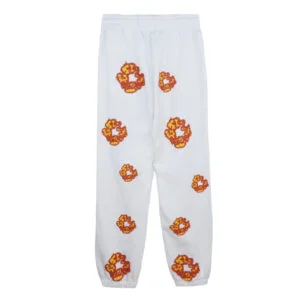 Denim Tears Cotton Wreath Sweatpants White Flame Print