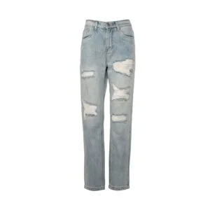 Denim Tears Distressed Straight Jeans Light Blue Vintage Wash
