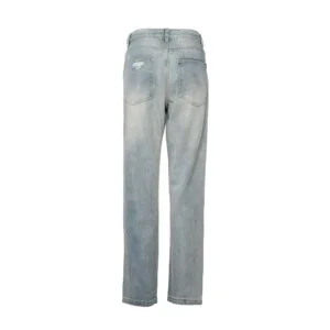 Denim Tears Distressed Straight Jeans Light Blue Vintage Wash