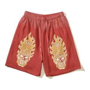 Denim Tears Flame Skull Shorts “Red Inferno”