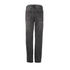 Denim Tears Washed Black Distressed Straight Jeans Paint Detail