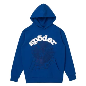 Sp5der Logo Hoodie Blue