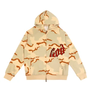 Godspeed Camo Logo Zip Hoodie Beige
