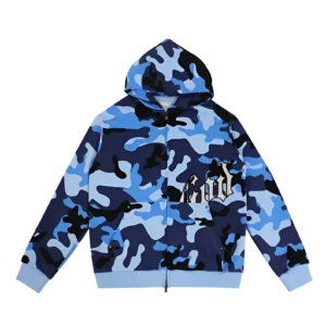 Godspeed Camo Logo Zip Hoodie Blue