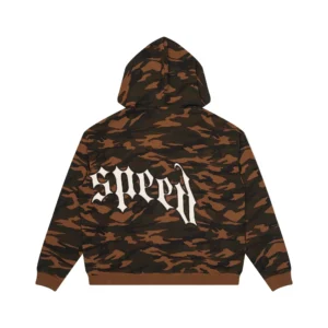 Godspeed Camo Logo Zip Hoodie Brown