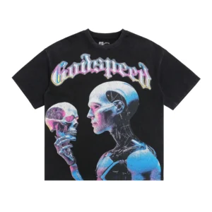 Godspeed Cyber Skull T-Shirt Black