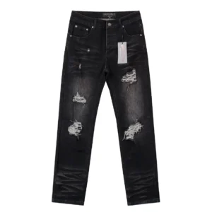 Godspeed Distressed Logo Denim Jeans Black
