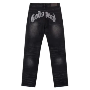Godspeed Distressed Logo Denim Jeans Black