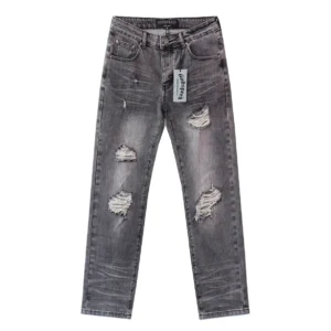 Godspeed Distressed Logo Denim Jeans Grey