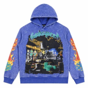 Godspeed Gambler Flame Hoodie Blue