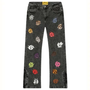 Godspeed Monogram Denim Jeans Dark Grey