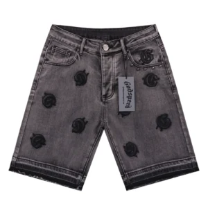 Godspeed Monogram Denim Shorts Grey