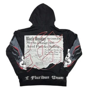Godspeed Newspaper Skull Hoodie Black