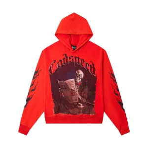 Godspeed Newspaper Skull Hoodie Red