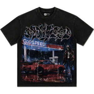 Godspeed Night Drive Gas Station T-Shirt Black
