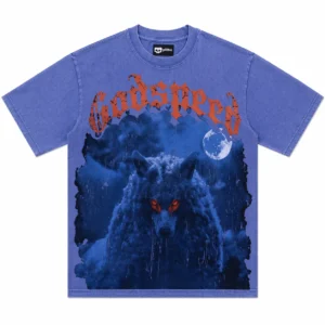 Godspeed Night Wolf T-Shirt Blue