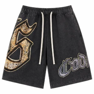 Godspeed Oversized Logo Shorts Black