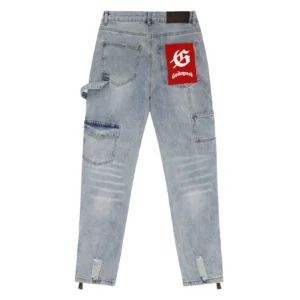 Godspeed Panel Monogram Jeans Blue