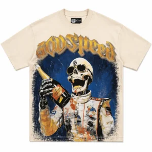 Godspeed Racing Skull Champagne T-Shirt Beige