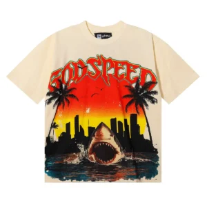Godspeed Shark Sunset T-Shirt Beige