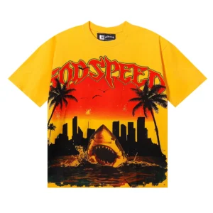 Godspeed Shark Sunset T-Shirt Yellow