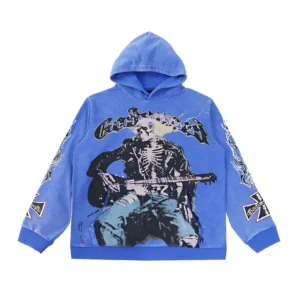 Godspeed Skeleton Guitar Hoodie Blue