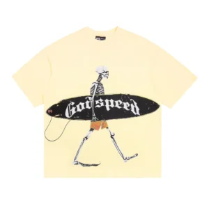 Godspeed Skeleton Surf T-Shirt Yellow