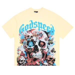 Godspeed Skull Collage T-Shirt Yellow