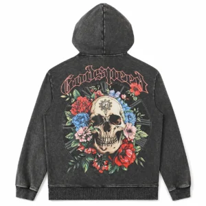 Godspeed Skull Flower Hoodie Black
