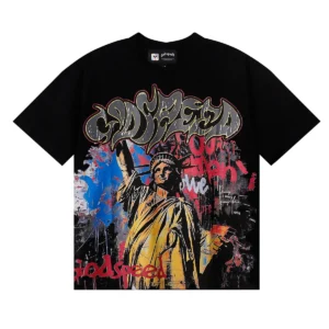 Godspeed Statue Graffiti T-Shirt Black