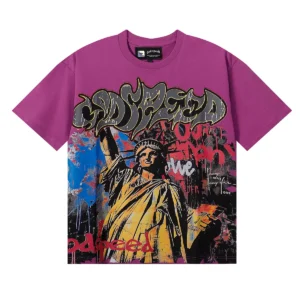 Godspeed Statue Graffiti T-Shirt Pink