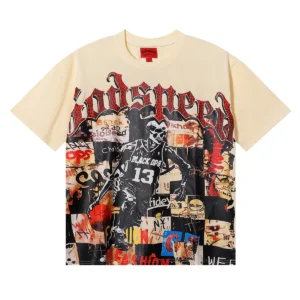 Godspeed Street Collage Basketball T-Shirt Beige