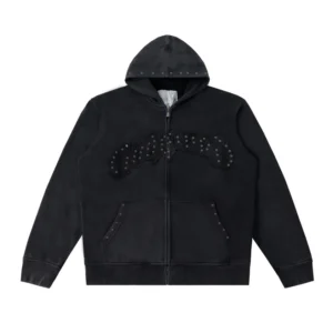 Godspeed Studded Logo Zip Hoodie Black