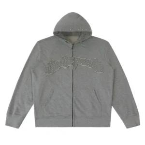 Godspeed Studded Logo Zip Hoodie Grey