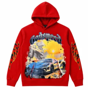 Godspeed Supercar Graphic Hoodie Red