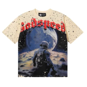 Godspeed To The Moon Astronaut T-Shirt Beige