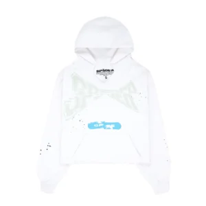 Sp5der Cropped Hoodie Eggshell