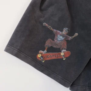 Godspeed Skater Graphic Shorts Black